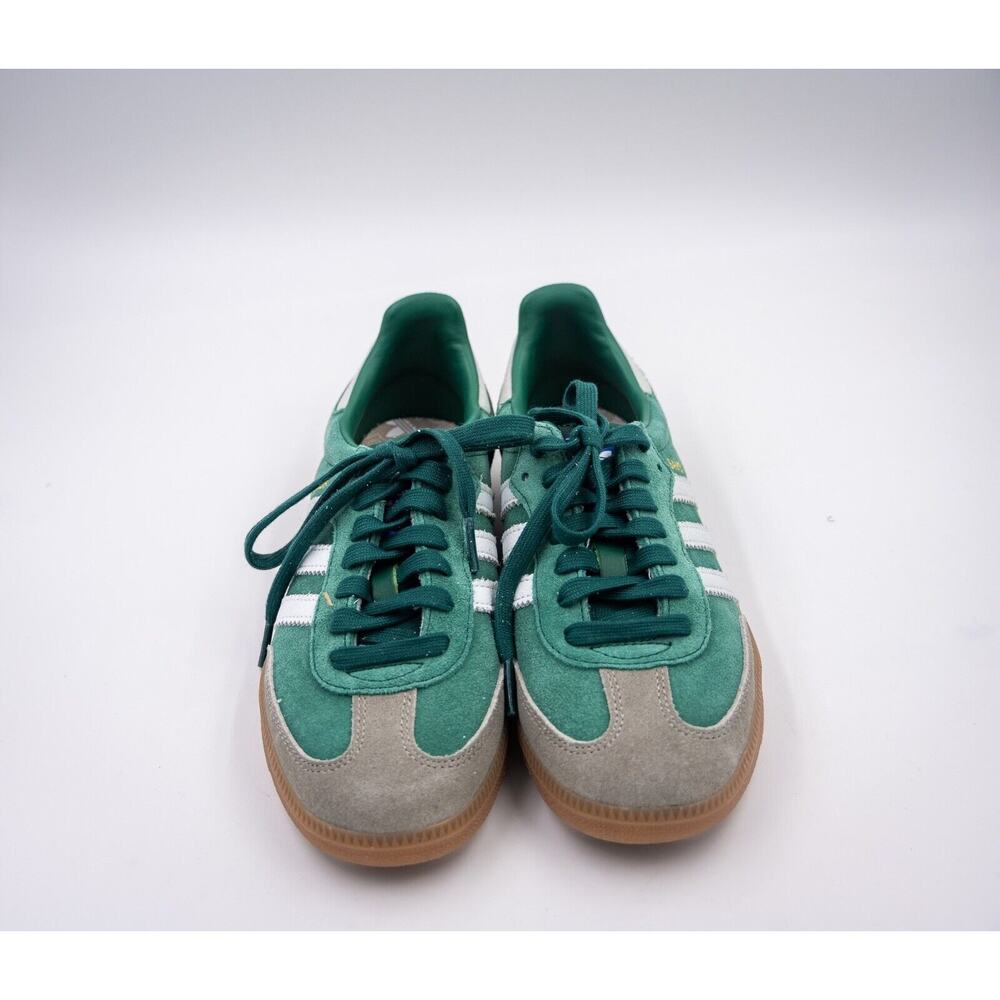 Adidas Men's Samba Green/Gray White Stripe Suede Size 6.5 New without Box